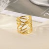 Wholesale Ring Stainless Steel Geometric Wave Asymmetrical Electroplated For Men And Women