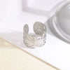 Wholesale Ring Stainless Steel Geometric Wave Asymmetrical Electroplated For Men And Women