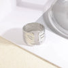 Wholesale Ring Stainless Steel Geometric Wave Asymmetrical Electroplated For Men And Women