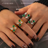 Wholesale Ring 316L Stainless Steel Glass Love Water Drop Geometric Electroplated Jewelry For Women