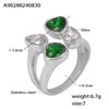 Wholesale Ring 316L Stainless Steel Glass Love Water Drop Geometric Electroplated Jewelry For Women