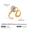 Wholesale Ring Stainless Steel Gold And Silver Color Matching Hollow Steel Ball Geometric Style Electroplated