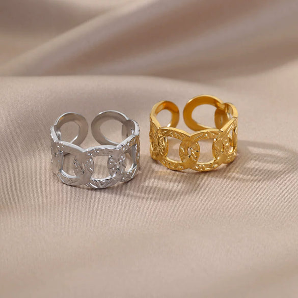 Wholesale Ring Stainless Steel Gold Inlaid Heart Shape Unisex