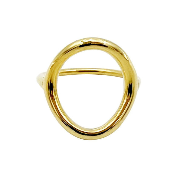 Wholesale Ring Stainless Steel Gold Plated Geometric Hollow Irregular Design