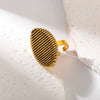 Wholesale Ring Stainless Steel Gold Plated Geometric Oval Gear Retro Fashion Women's