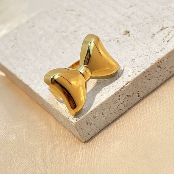 Wholesale Ring Stainless Steel Gold Plated Heart Shape Natural Style