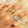 Wholesale Ring Stainless Steel Gold Plated Heart Shaped Natural Geometric Style