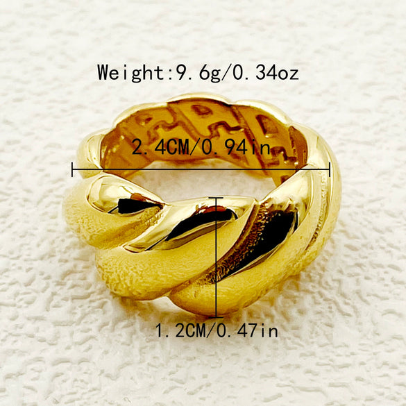 Wholesale Ring Stainless Steel Goldplated Geometric Retro Simple Twist Style