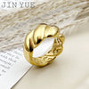 Wholesale Ring Stainless Steel Goldplated Geometric Retro Simple Twist Style