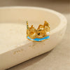 Wholesale Ring Stainless Steel Goldplated Ocean Style Mermaid Pearl Geometric Open Hand Jewelry