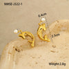 Wholesale Ring Stainless Steel Goldplated Ocean Style Mermaid Pearl Geometric Open Hand Jewelry