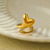 Wholesale Ring Stainless Steel Heart Shape Electroplating Light Luxury Style For Women