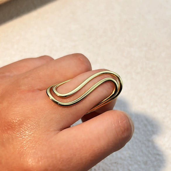 Wholesale Ring Stainless Steel Heart Shape Minimalist Geometric Electroplated Jewelry