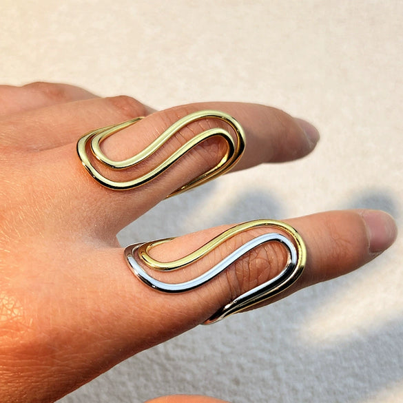 Wholesale Ring Stainless Steel Heart Shape Minimalist Geometric Electroplated Jewelry