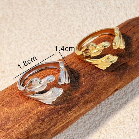 Wholesale Ring Stainless Steel Heart Shape Natural Geometric Electroplated Design