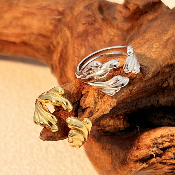 Wholesale Ring Stainless Steel Heart Shape Natural Geometric Electroplated Design