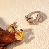 Wholesale Ring Stainless Steel Heart Shape Natural Geometric Electroplated Design