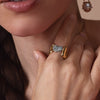 Wholesale Ring Stainless Steel Heart Shaped Love Letter Inlaid With Rhinestones Electroplated