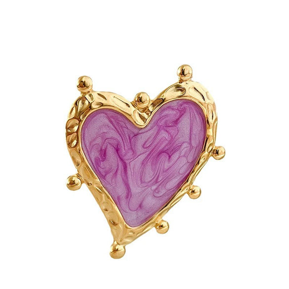 Wholesale Ring Stainless Steel Heartshaped Electroplating