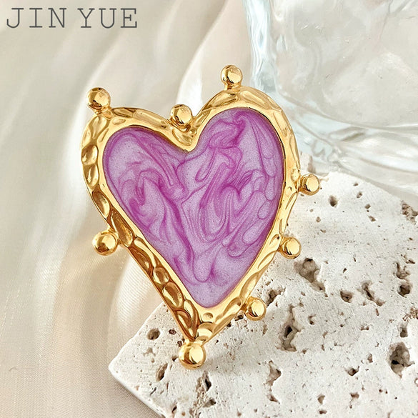 Wholesale Ring Stainless Steel Heartshaped Electroplating