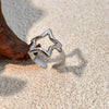 Wholesale Ring Stainless Steel Hollow Star Heart Shape Electroplating Jewelry Accessories Cool Natural Style Unisex