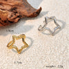 Wholesale Ring Stainless Steel Hollow Star Heart Shape Electroplating Jewelry Accessories Cool Natural Style Unisex