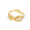 Wholesale Ring Stainless Steel Imitation Pearl Geometric Rococo Style Electroplated