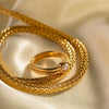 Wholesale Ring Stainless Steel Inlaid Pearl Geometric Style Electroplated For Women