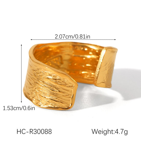 Wholesale Ring Stainless Steel Ins Style Geometric Open Electroplated Women's Jewelry