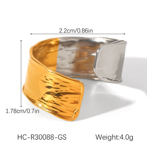 Wholesale Ring Stainless Steel Ins Style Geometric Open Electroplated Women's Jewelry