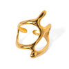 Wholesale Ring Stainless Steel Irregular Geometric Open Design Electroplated