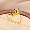 Wholesale Ring Stainless Steel Irregular Twoball Open Electroplating Unisex