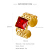 Wholesale Ring Stainless Steel 18K Gold Electroplated Pink Square Diamond Geometric Style Women's
