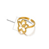 Wholesale Ring Stainless Steel 18K Gold Plated Geometric And Flowers Styling For Women