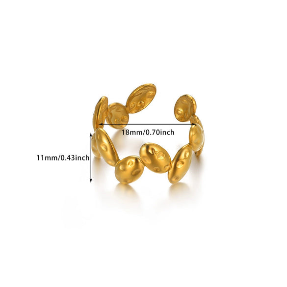 Wholesale Ring Stainless Steel 18K Gold Plated Geometric And Flowers Styling For Women