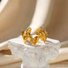 Wholesale Ring Stainless Steel 18K Gold Plated Geometric And Flowers Styling For Women