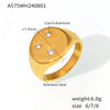 Wholesale Ring 316L Stainless Steel 18K Gold Plated Geometric Simple Style For Women