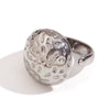Wholesale Ring Stainless Steel 18K Gold Plated Hammered Geometric Pattern Open Water Drop Style For Women