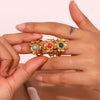 Wholesale Ring Stainless Steel 18K Gold Plated Microset Heart Flower Geometric For Women