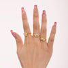 Wholesale Ring Stainless Steel Light Luxury Geometric Heart Star Pattern Pvd Electroplating