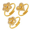 Wholesale Ring Stainless Steel Light Luxury Geometric Heart Star Pattern Pvd Electroplating