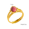 Wholesale Ring Stainless Steel Natural Stone Inlaid Geometric Light Luxury Retro Style