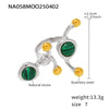 Wholesale Ring 316L Stainless Steel Natural Stone Shell Bead Geometric Light Luxury Style Electroplated