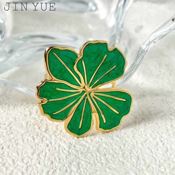 Wholesale Ring Stainless Steel Oil Dripping Flower Retro Heavy Industry Electroplated
