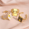 Wholesale Ring Stainless Steel Oil Drop Flower Design