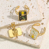 Wholesale Ring Stainless Steel Oil Drop Flower Design