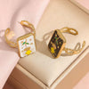 Wholesale Ring Stainless Steel Oil Drop Flower Design