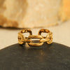 Wholesale Ring Stainless Steel Open Ring Geometric Style Electroplated For Women