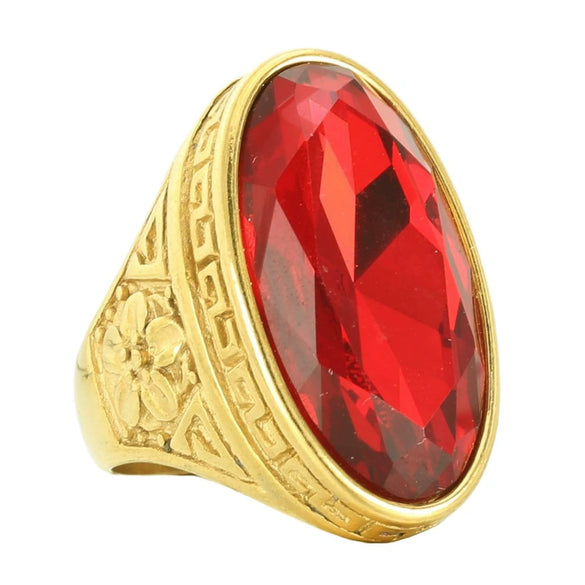 Wholesale Ring Stainless Steel Oval Geometric Punk Style Polishing For Men