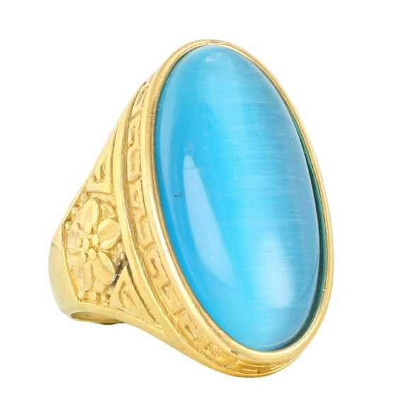 Wholesale Ring Stainless Steel Oval Geometric Punk Style Polishing For Men